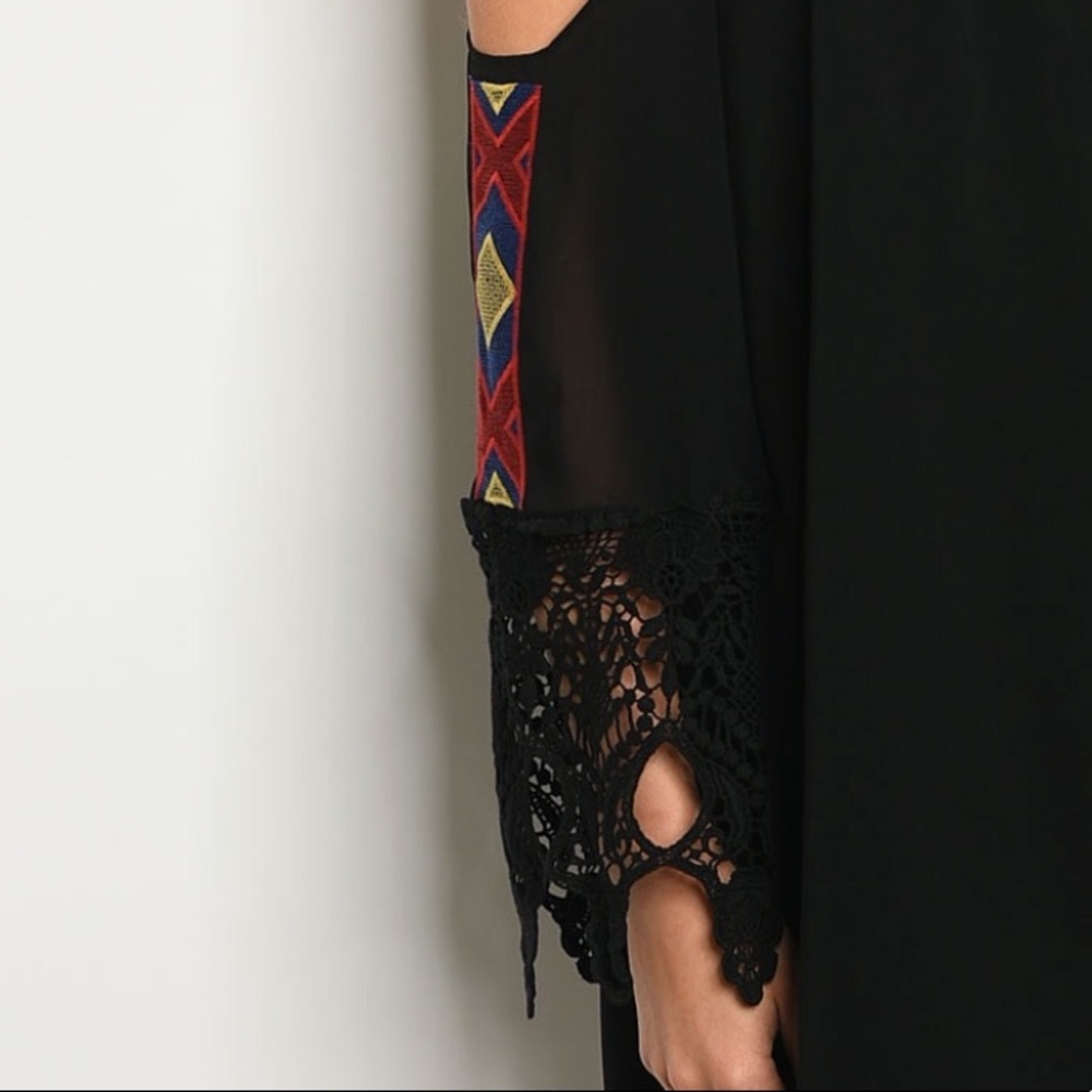 LAST - XS - Embroidered Off Shoulder Dress - Picture 4 of 4